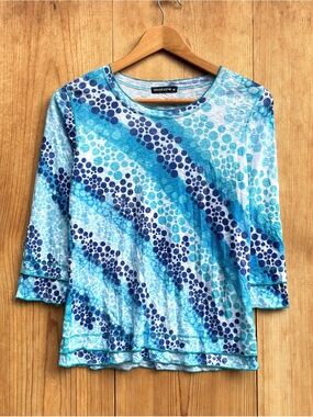 David Cline V-Neck Blue Lagoon Tee Shirt Sz Small